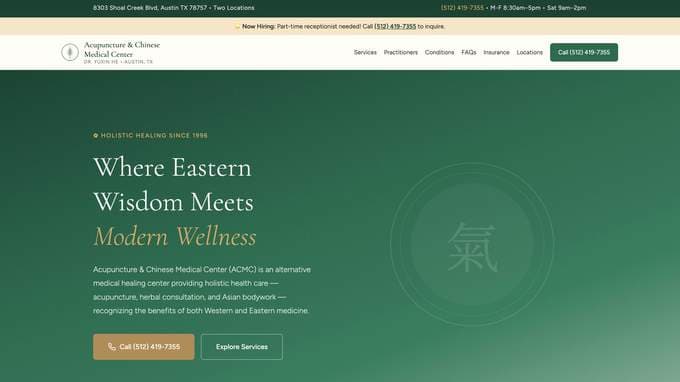 Acupuncture & Chinese Medical Center website